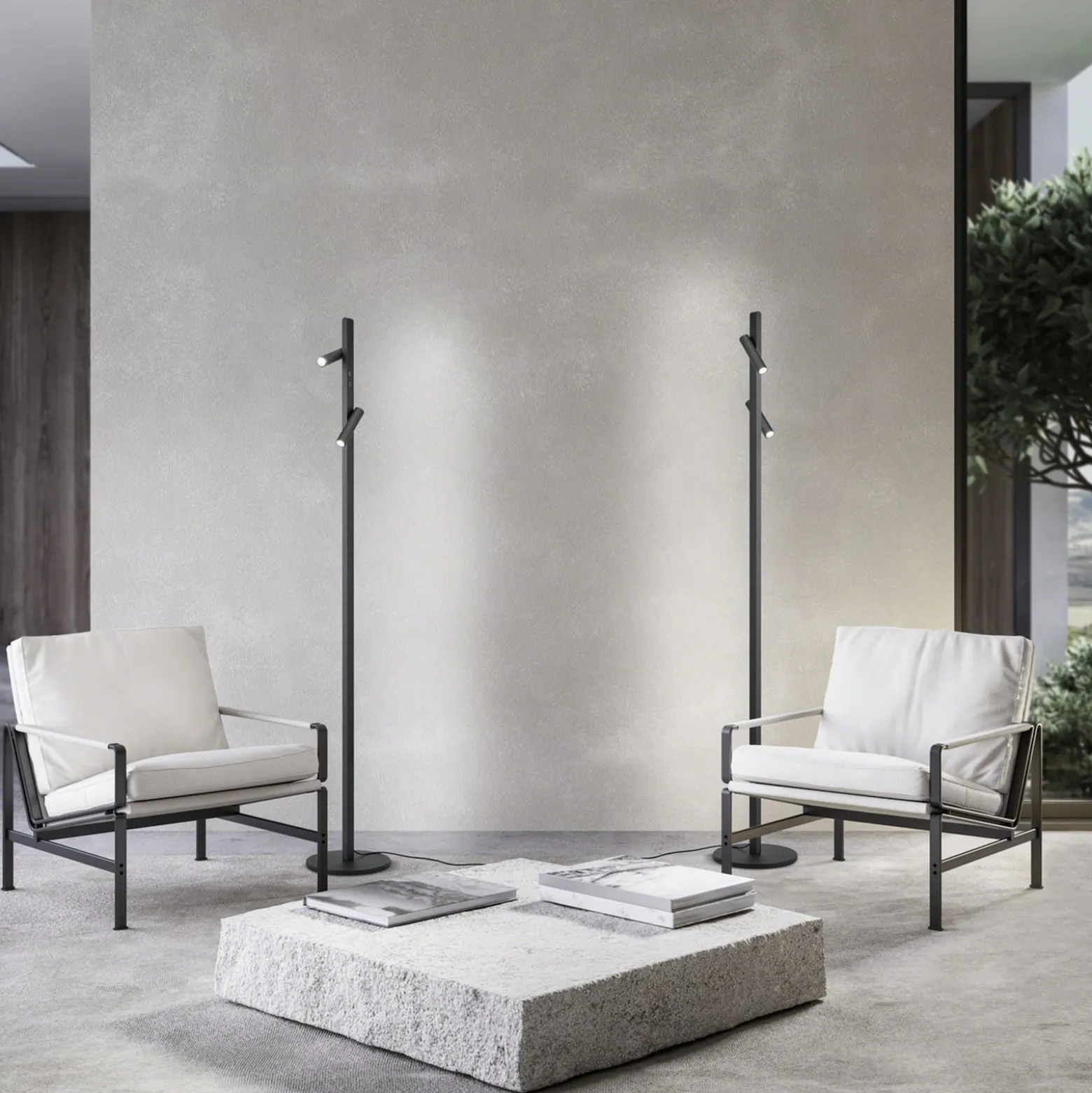 Helestra Coni-LED-lattiavalo 2 spottia 160cm musta