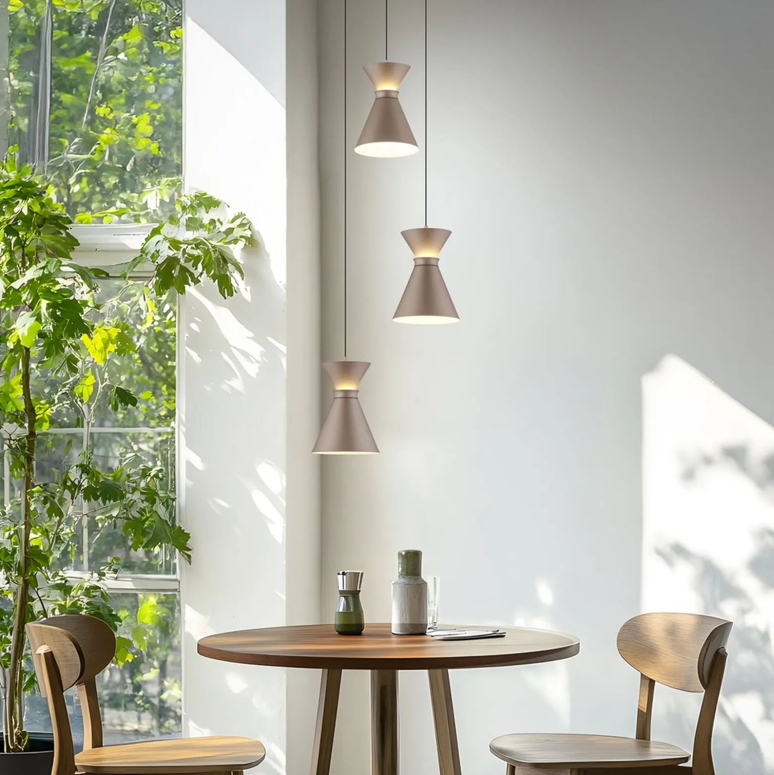 Helestra LED-riippuvalaisin LUK, 3-lamppuinen, ruskea, himmennettävä