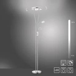 Helia LED-lattiavalaisin lukuvalolla, teräs