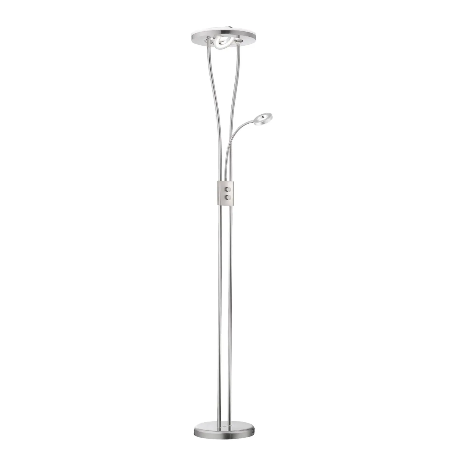 Helia LED-lattiavalaisin lukuvalolla, teräs