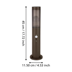 Helsinki-pollarilamppu, ruosteenruskea, korkeus 45 cm, ruostumaton teräs,