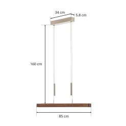HerzBlut Leonora -riippuvalo Up&Down 85 cm pähkinä