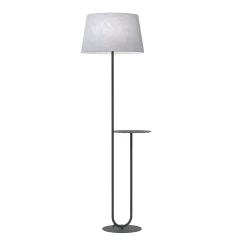 Hotel-lattiavalaisin, harmaa/musta, korkeus 150 cm, kangas/metallia