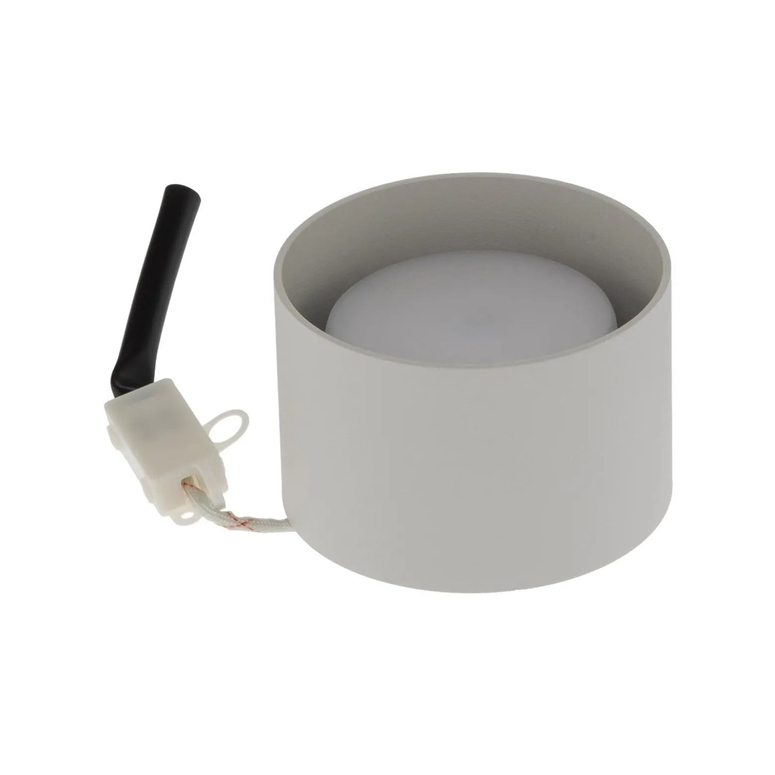 Ideal Lux alasvalo Spike pyöreä, valkoinen, alumiini, Ø 10 cm