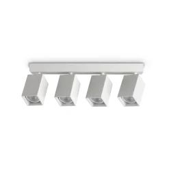 IDEAL LUX-kattokohdevalo Dynamite Square, valkoinen, 38 cm, 4-lamppuinen
