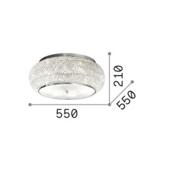 IDEAL LUX-kattovalaisin Pasha, kullanvärinen, lasi, halkaisija 55 cm