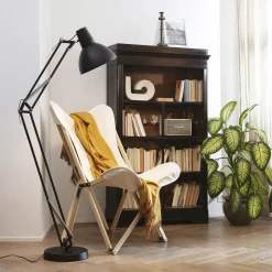 Ideal Lux -lattiavalaisin Wally, musta, korkeus 160 cm, metallia