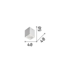Ideal Lux LED-alasvalo Dot Square, valkoinen, alumiini, 3000 K