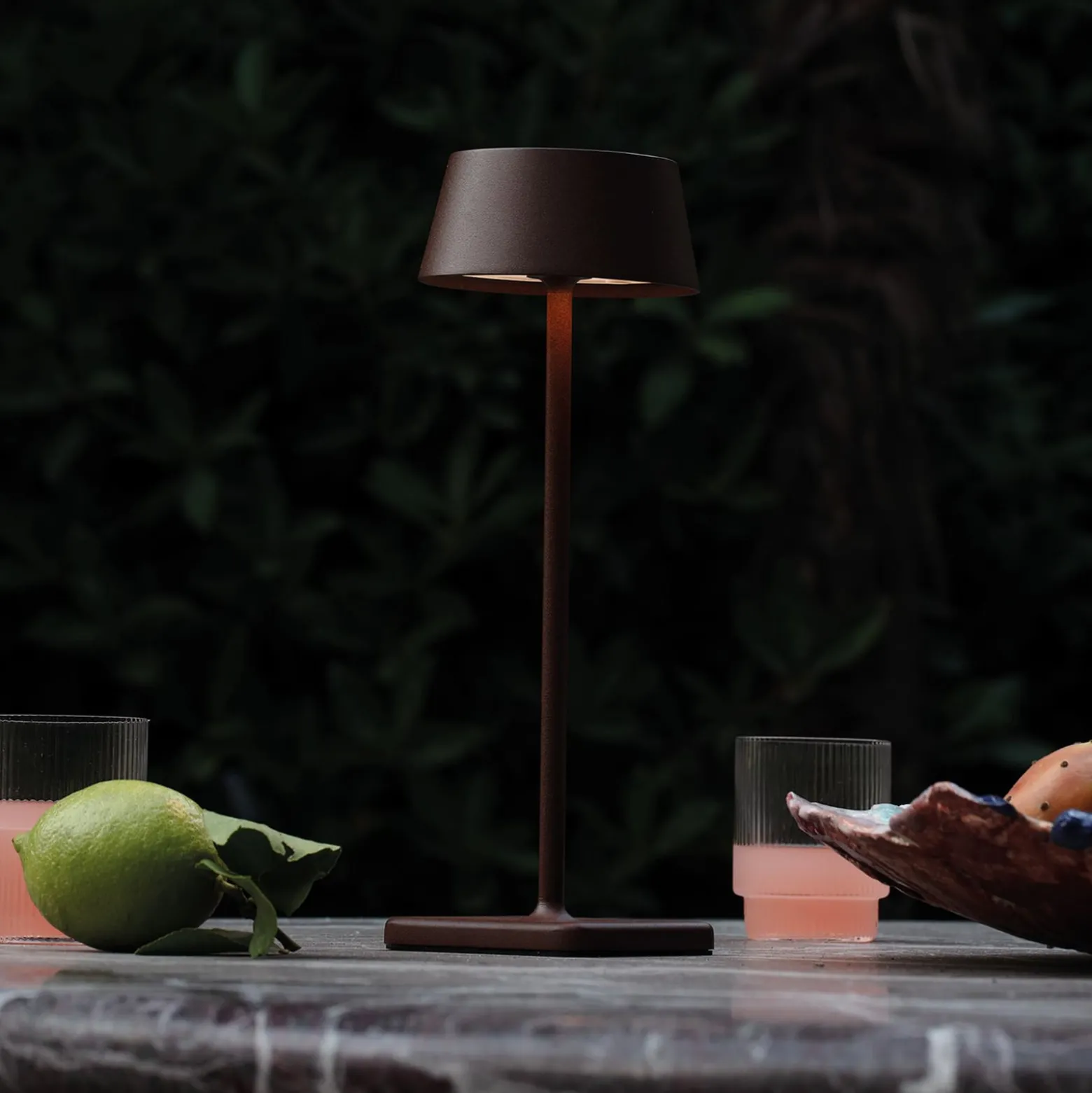 Ideal Lux LED ladattava ulkotilojen pöytävalaisin Puhdas ruskea metalli 32