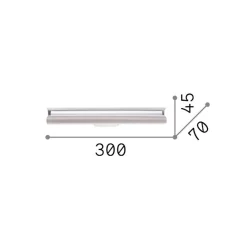 IDEAL LUX LED-seinävalaisin Dorica, valkoinen, korkeus 30 cm, metallia