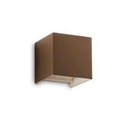 Ideal Lux LED-ulkoseinävalaisin Atom, ruskea, 10 cm, metallia