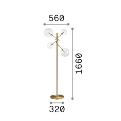 IDEAL LUX -maavalaisin Equinoxe, kromi/savuharmaa, korkeus 166 cm