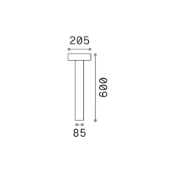 Ideal Lux polkuvalaisin Tesla antrasiitti, alumiini, korkeus 60 cm