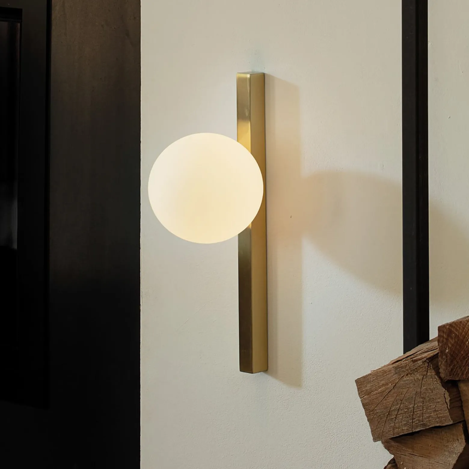 Ideal Lux seinävalaisin Binomio messingin värinen 1-valo metalli lasi