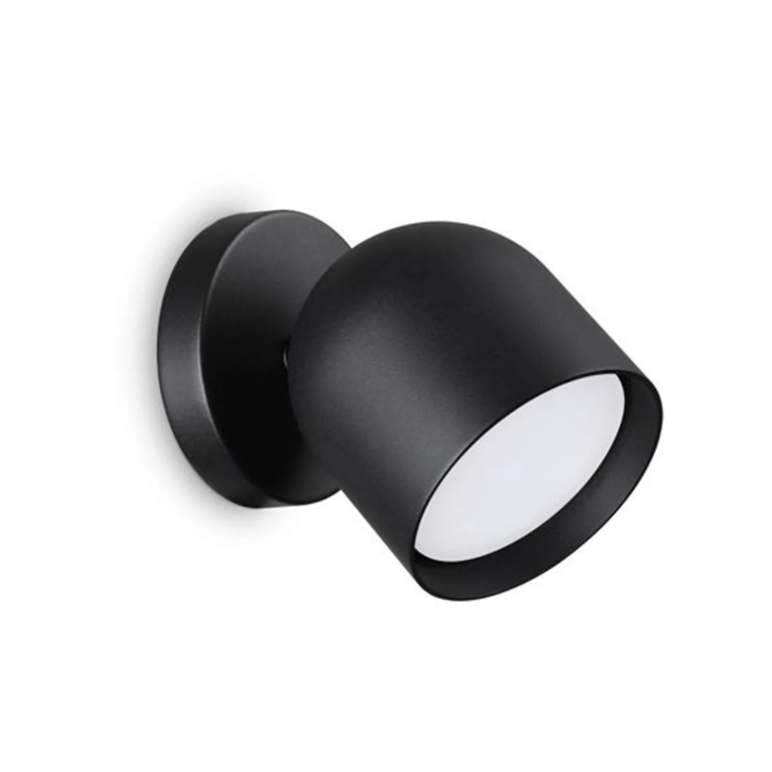 Ideal Lux seinävalaisin Dodo musta 1-valo metalli Ø 8,5 cm