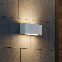 Ideal Lux ulkoseinälamppu Andromeda, harmaa, leveys 22 cm, alumiini