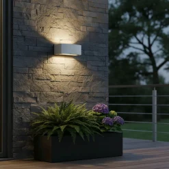 Ideal Lux ulkoseinälamppu Andromeda, valkoinen, leveys 22 cm, alumiini