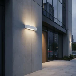 Ideal Lux ulkoseinälamppu Andromeda, valkoinen, leveys 45 cm, E27