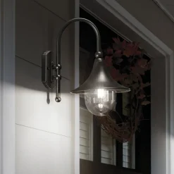 Ideal Lux ulkoseinävalaisin Cima, antrasiitti, metallia, korkeus 46 cm
