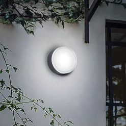 Ideal Lux ulkoseinävalaisin Urano antrasiitti alumiini Ø 16 cm