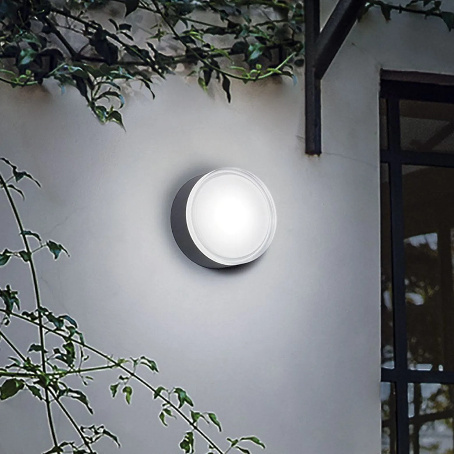 Ideal Lux ulkoseinävalaisin Urano antrasiitti alumiini Ø 16 cm
