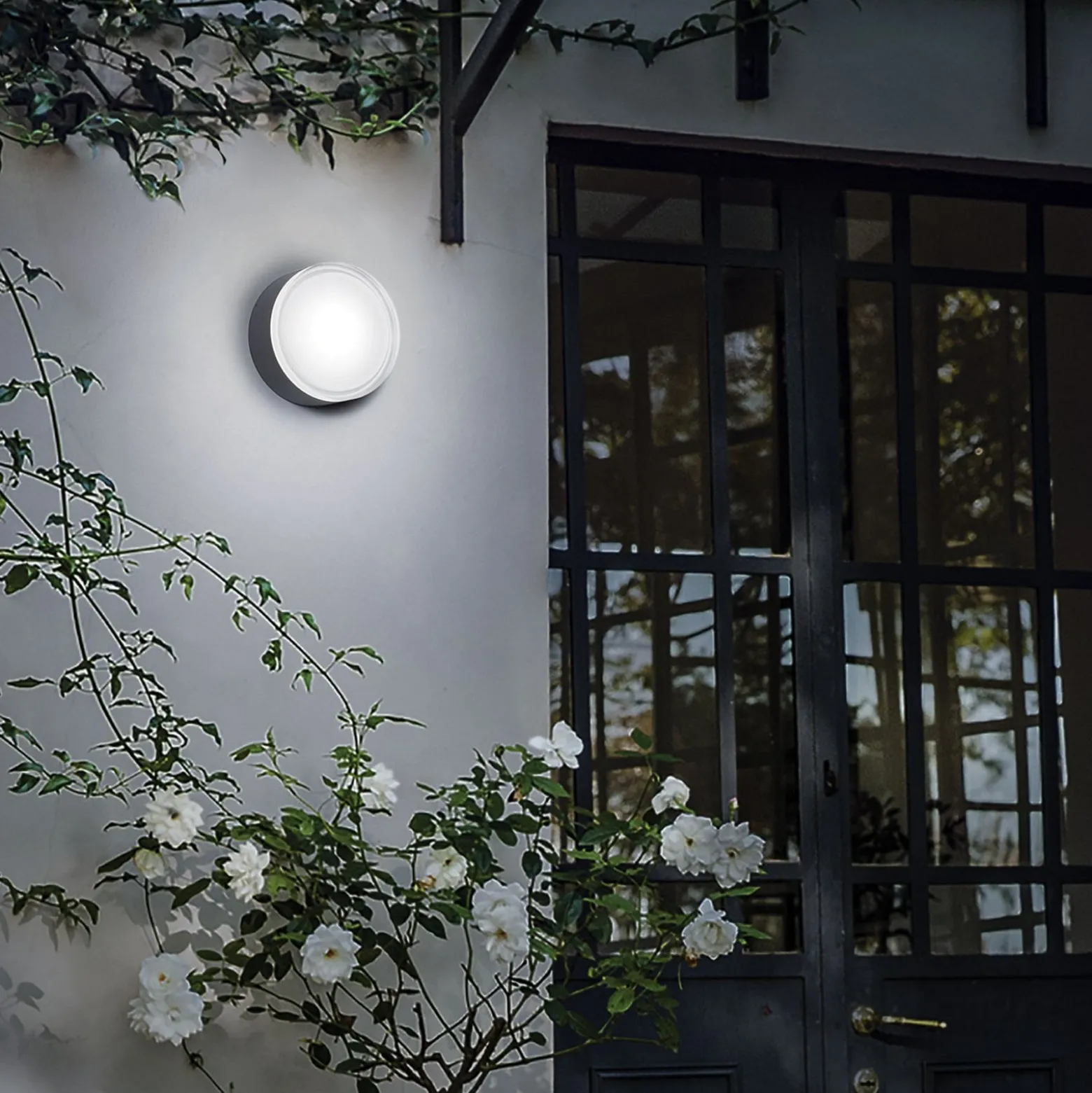 Ideal Lux ulkoseinävalaisin Urano antrasiitti alumiini Ø 16 cm