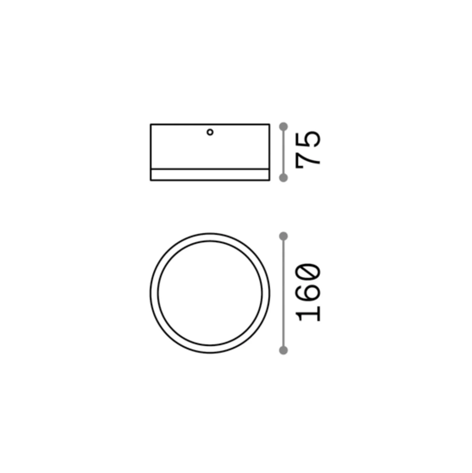 Ideal Lux ulkoseinävalaisin Urano antrasiitti alumiini Ø 16 cm