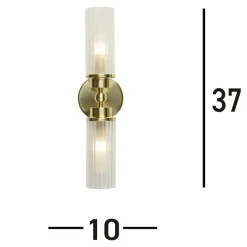Imperial seinävalaisin, messinki, 2-valo, teräs, lasi, IP44