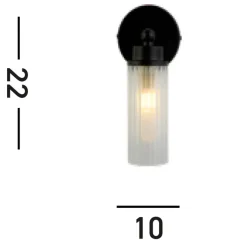 Imperial seinävalaisin, musta, 1-valo, teräs, lasi, IP44