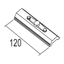 Ivela LKM iskunvaimentimen liitin kiskojen ripustukseen, pituus 12 cm