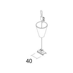 Ivela ripustin SQUARE 48 V, musta, ripustuskorkeus 200 cm