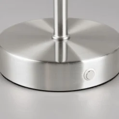 Jeff LED ladattava pöytävalaisin, nikkelin värinen, korkeus 30 cm, metallia