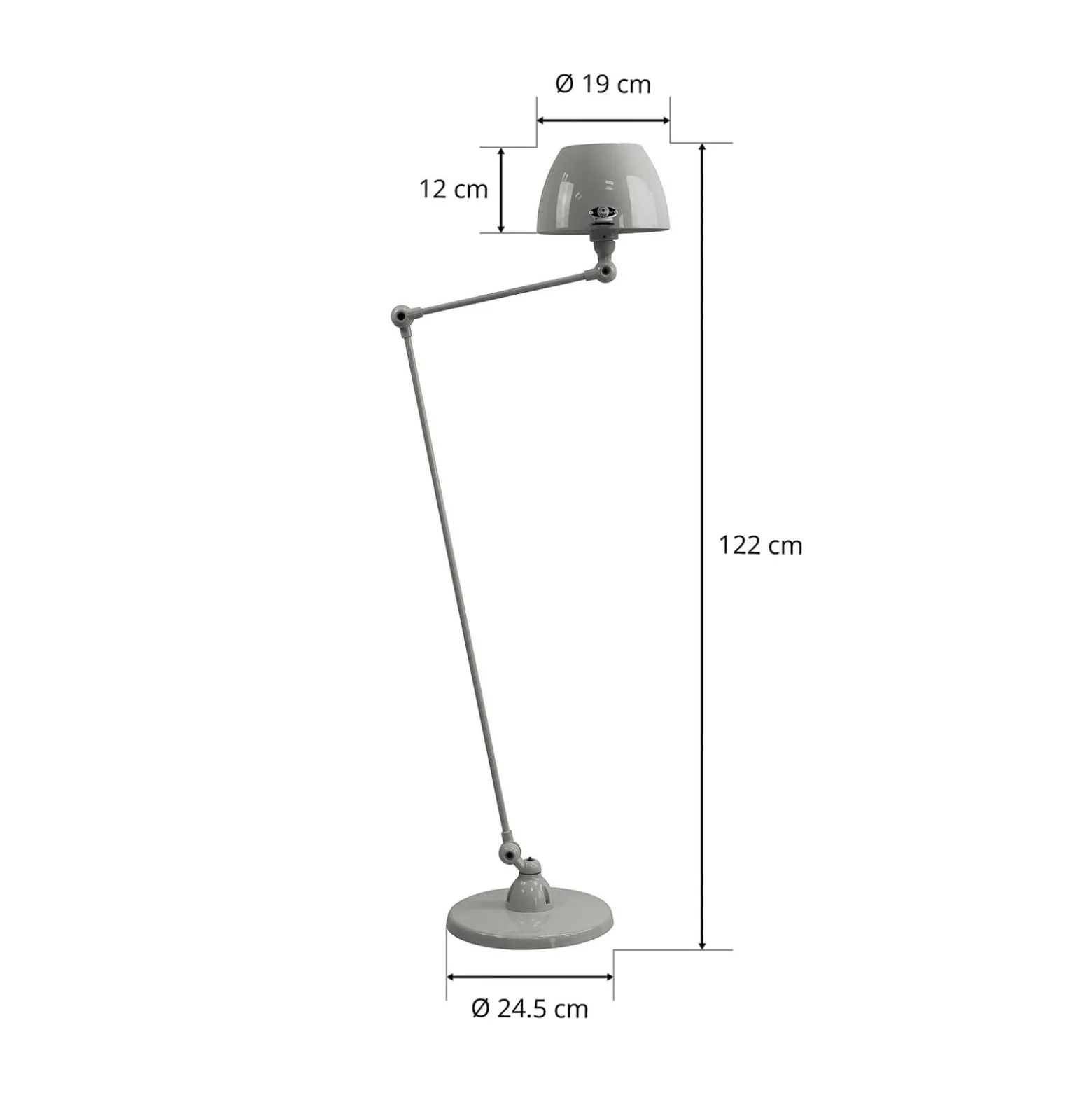 Jieldé Aicler AIC833 -lattiavalo 80+30 cm harmaa
