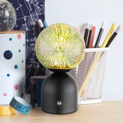 Julsy LED ladattava pöytävalaisin, musta, 3D, korkeus 21 cm, CCT