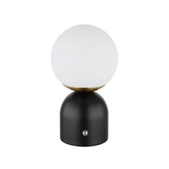Julsy LED ladattava pöytävalaisin, musta, korkeus 21 cm, metalli, CCT