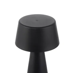JUST LIGHT. Abera musta muovinen IP54 ladattava LED-pöytävalaisin