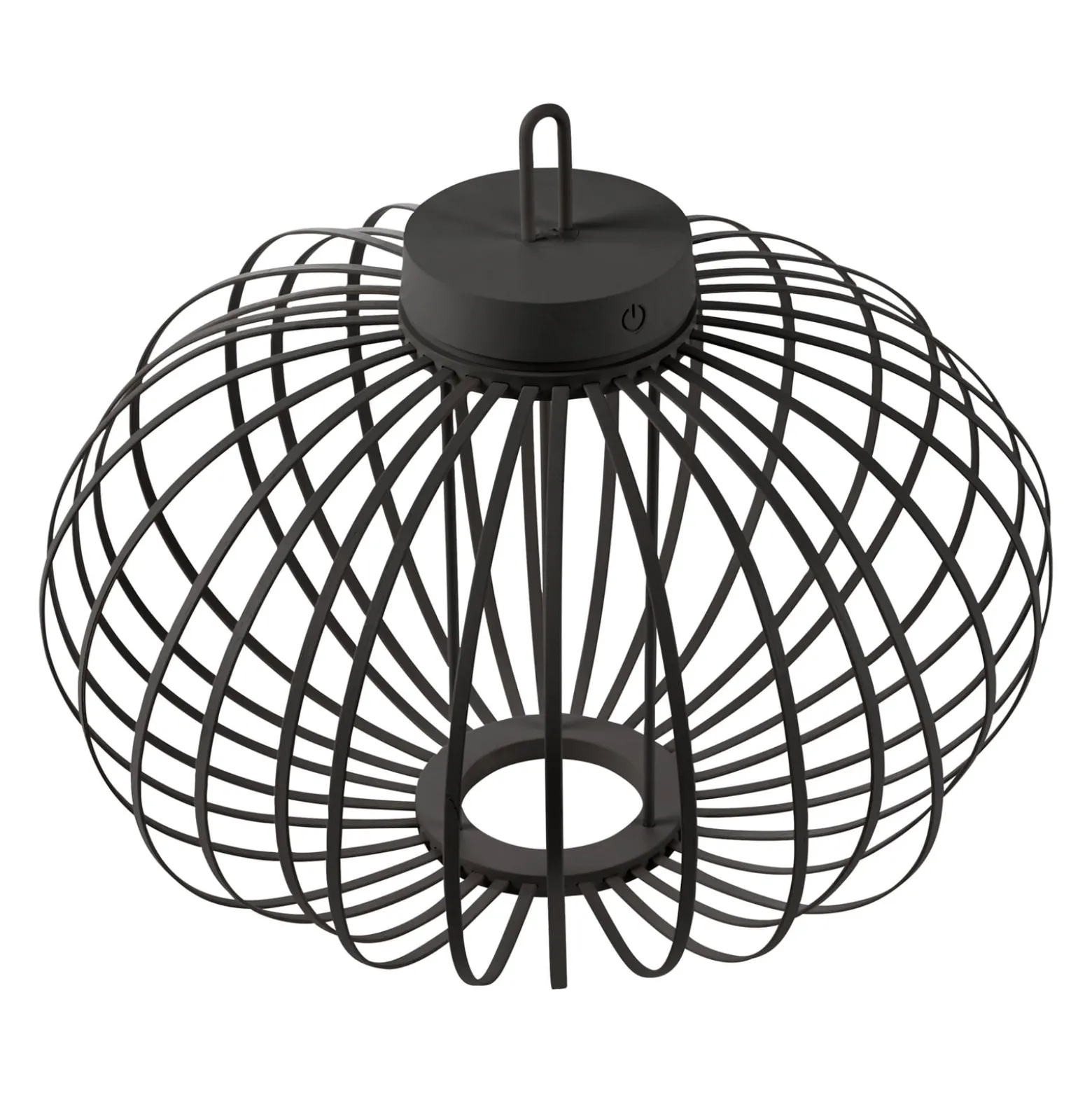 JUST LIGHT. Akuba ladattava LED-pöytävalaisin musta 37 cm bambu