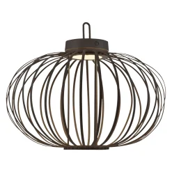 JUST LIGHT. Akuba ladattava LED-pöytävalaisin musta 37 cm bambu