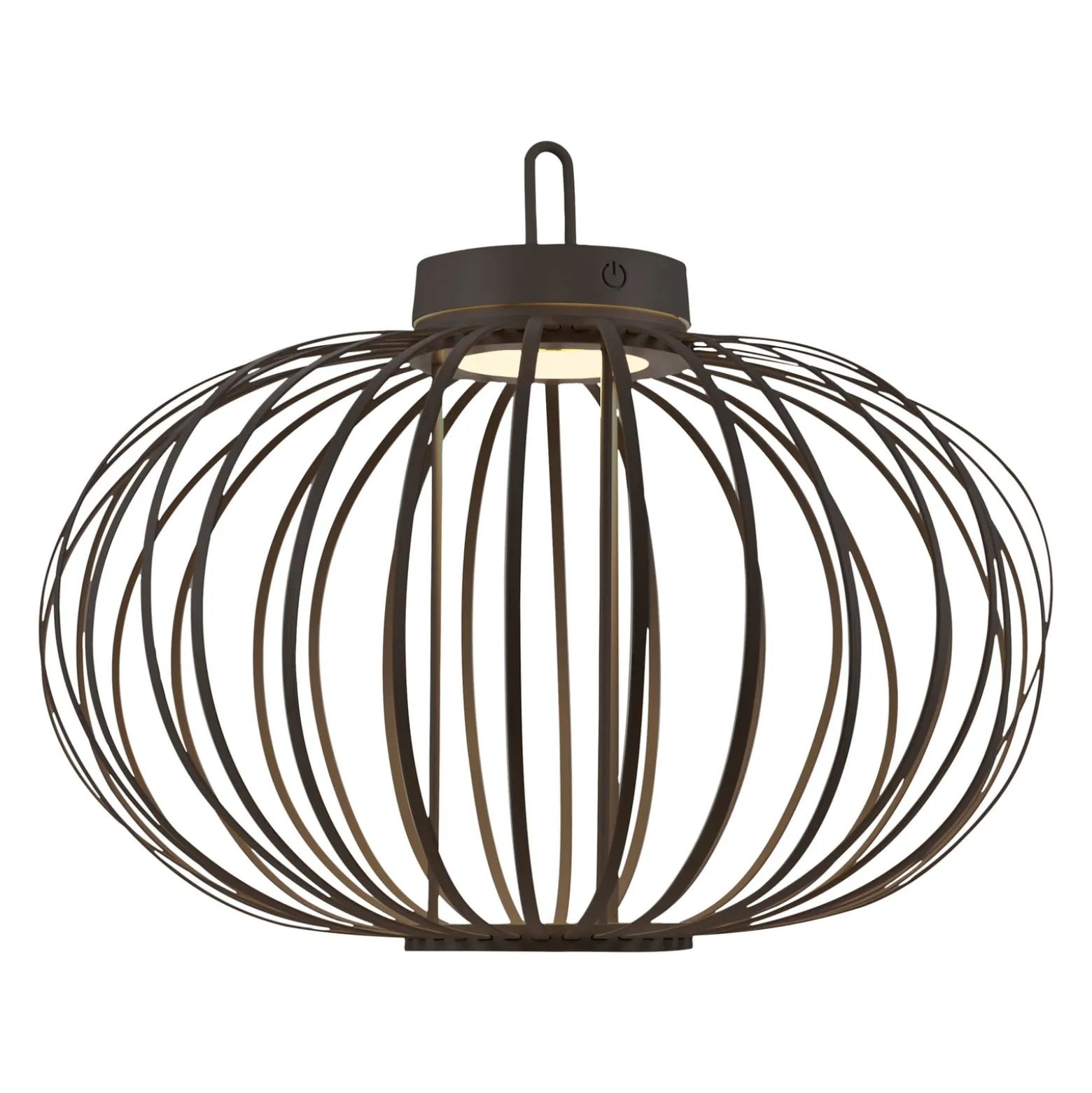 JUST LIGHT. Akuba ladattava LED-pöytävalaisin musta 37 cm bambu