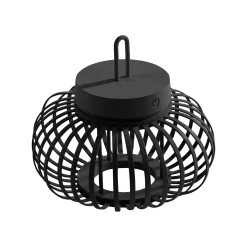JUST LIGHT. Akuba LED ladattava pöytävalaisin musta 22 cm bambu