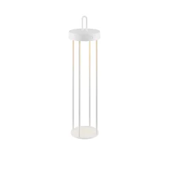 JUST LIGHT. Anselm LED-ladattava pöytävalaisin, valkoinen, 50 cm, rauta