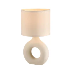 JUST LIGHT. Carara pöytävalaisin, keraaminen jalusta, beige