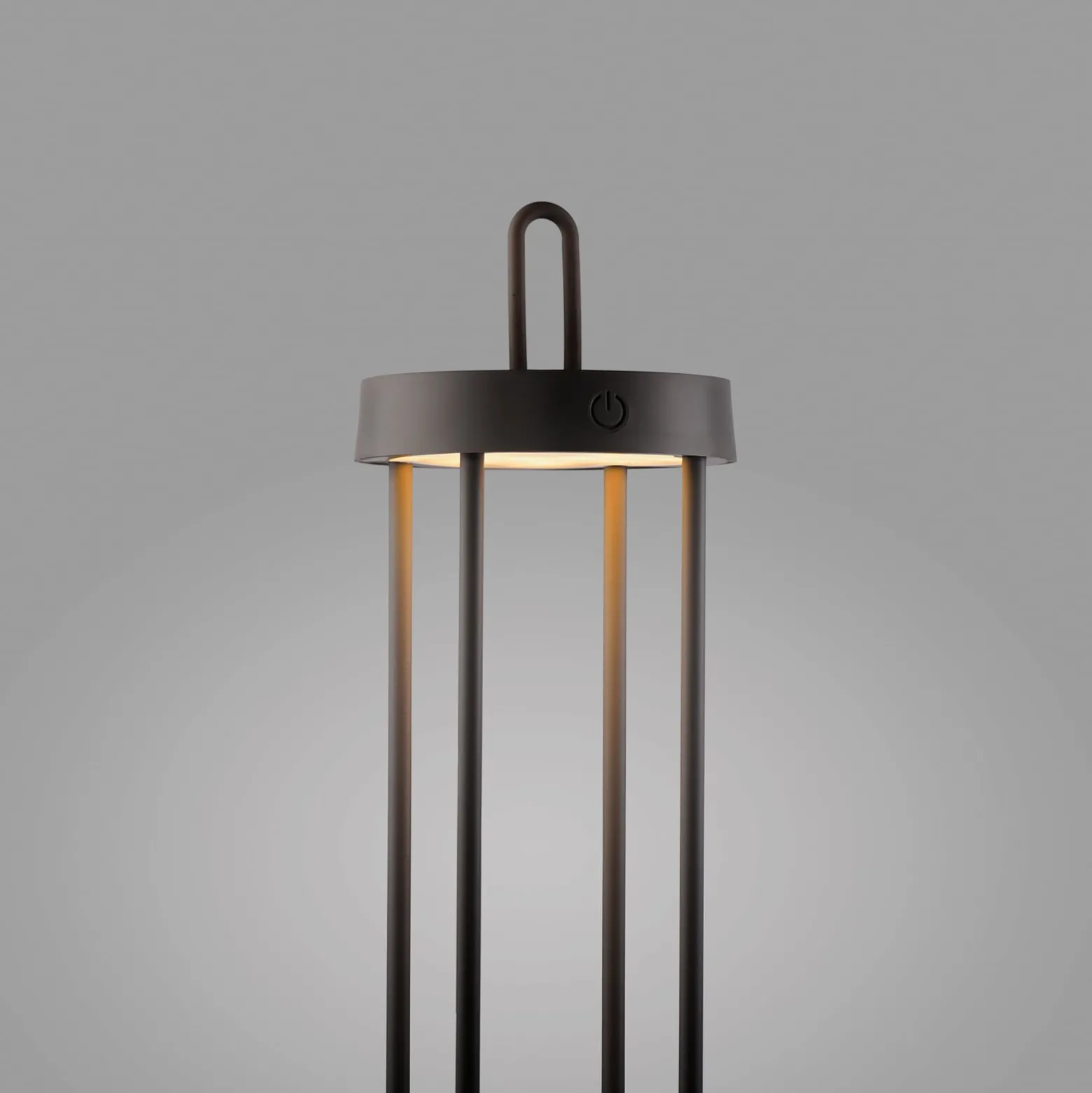 JUST LIGHT. Ladattava LED-pöytävalaisin Anselm musta 50 cm rauta