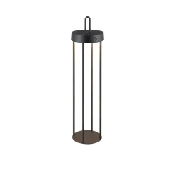 JUST LIGHT. Ladattava LED-pöytävalaisin Anselm musta 50 cm rauta