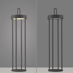 JUST LIGHT. Ladattava LED-pöytävalaisin Anselm musta 50 cm rauta