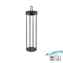 JUST LIGHT. Ladattava LED-pöytävalaisin Anselm musta 50 cm rauta