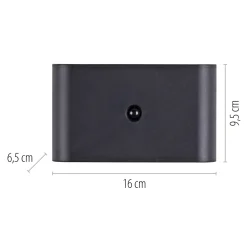 JUST LIGHT. LED-akkuinen seinävalaisin Ziddy musta anturi 3 000 K