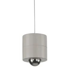 JUST LIGHT. LED-akku-riippuvalaisin Attach, harmaa-beige, rauta