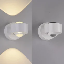 JUST LIGHT. LED-akkuseinävalaisin Chia, valkoinen, rauta, 3 000 K