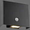 JUST LIGHT. LED-anturi ulkoseinävalaisin Amin, ladattava akku musta